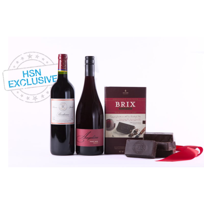 BRIX Chocolate with Bordeaux & Pinot Noir Gift Set Gift Product Image