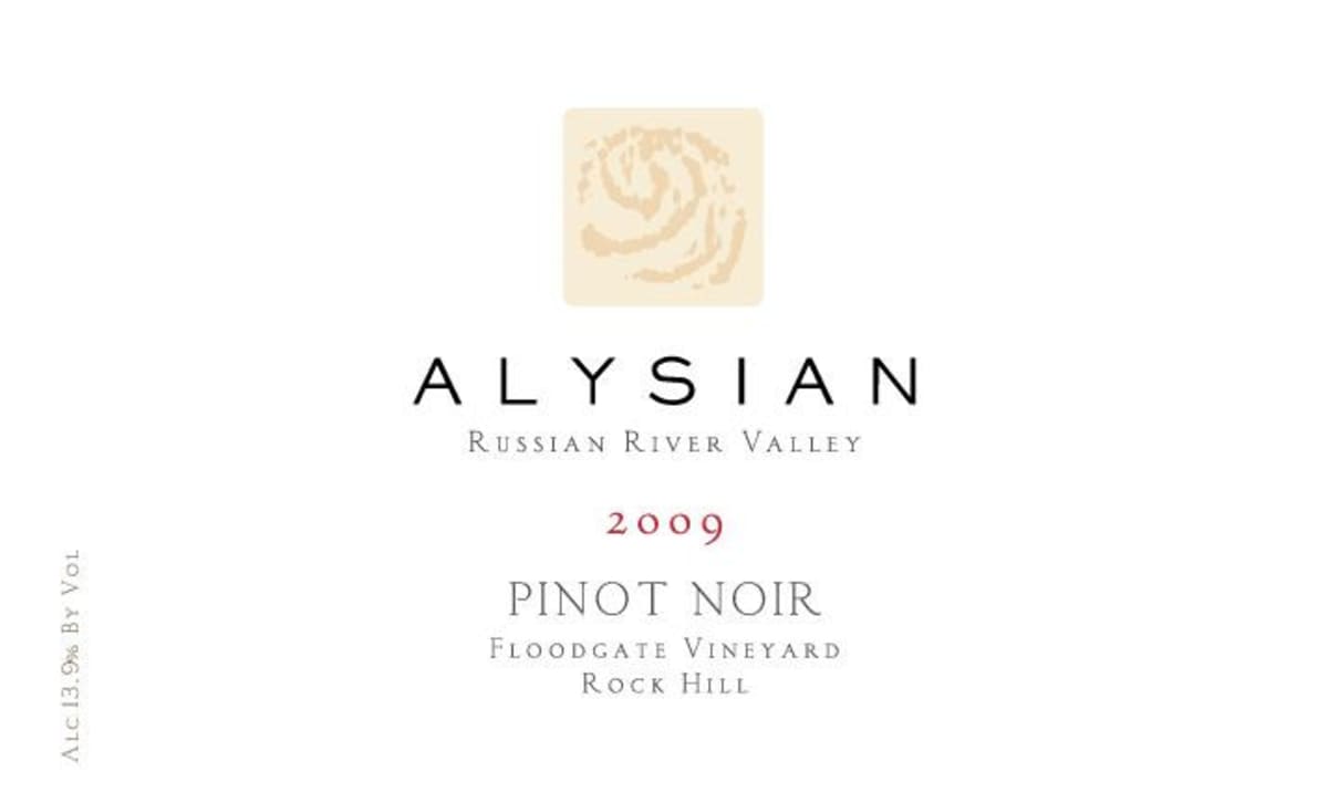 Alysian Floodgate Vineyard Rock Hill Pinot Noir 2009 Front Label