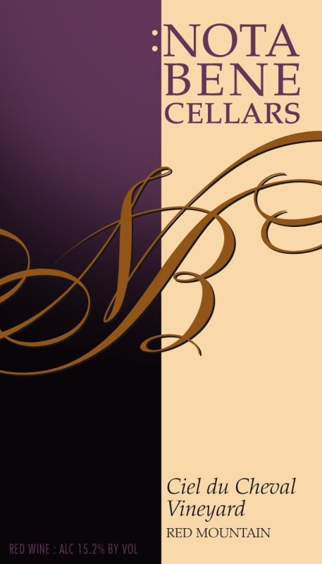 Nota Bene Cellars Ciel du Cheval Vineyard 2013 Front Label