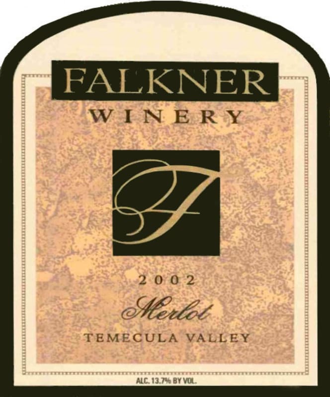 Falkner Winery Merlot 2002 Front Label