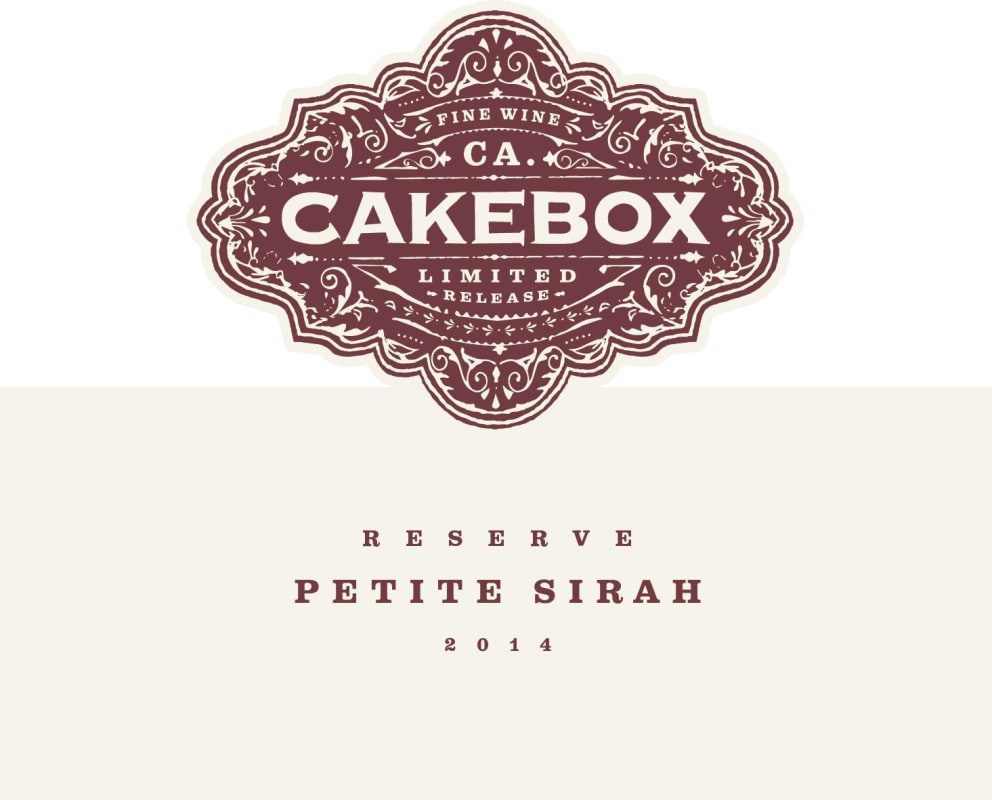 Cakebox Reserve Petite Sirah 2014 Front Label