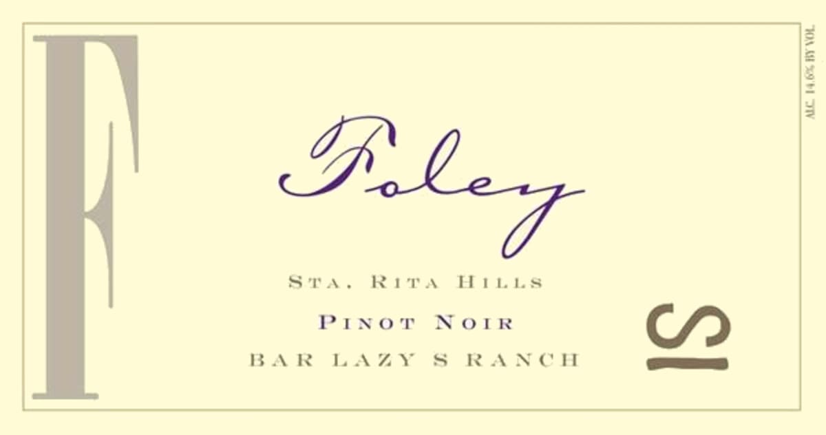 Foley Estate Winery Bar Lazy S Ranch Pinot Noir 2008 Front Label