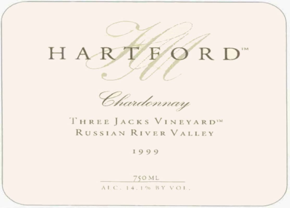 Hartford Three Jacks Chardonnay 1999 Front Label