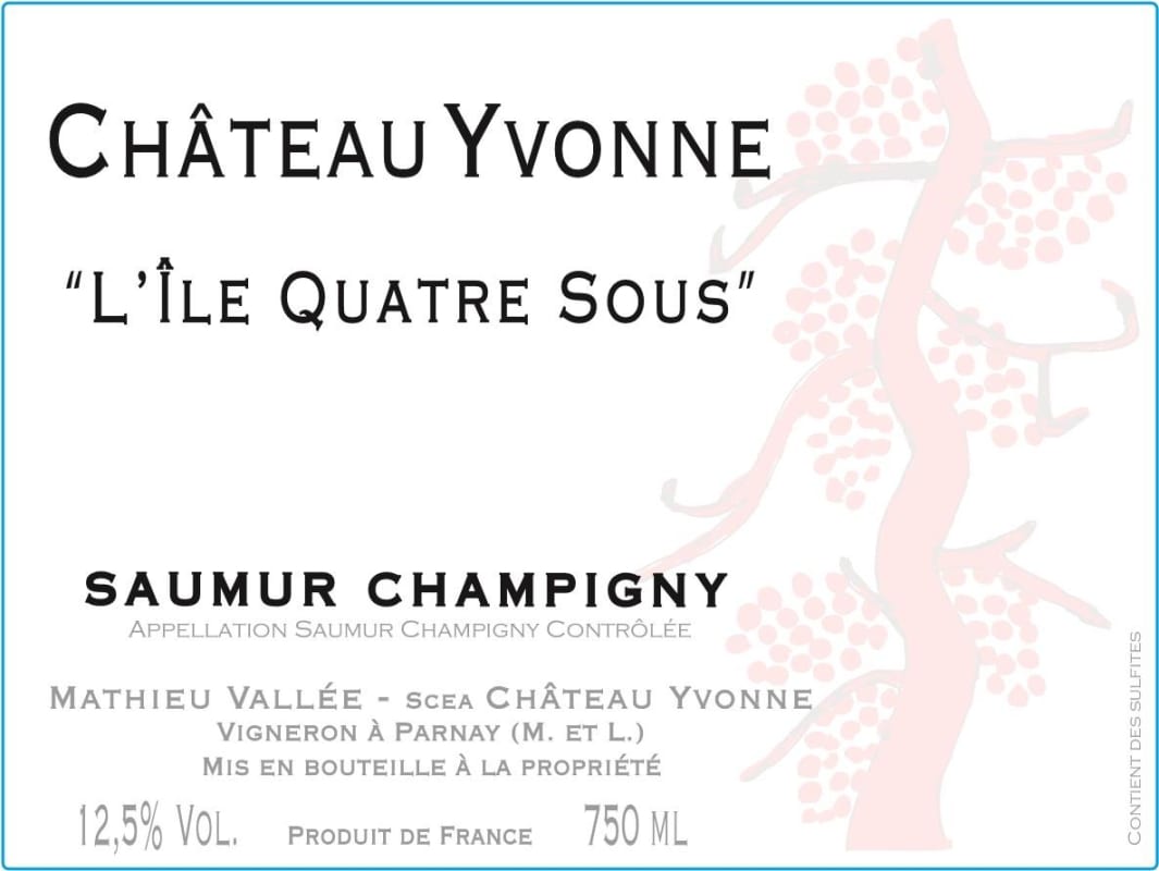 Chateau Yvonne Saumur-Champigny L'Ile Quatre Sous 2016 Front Label