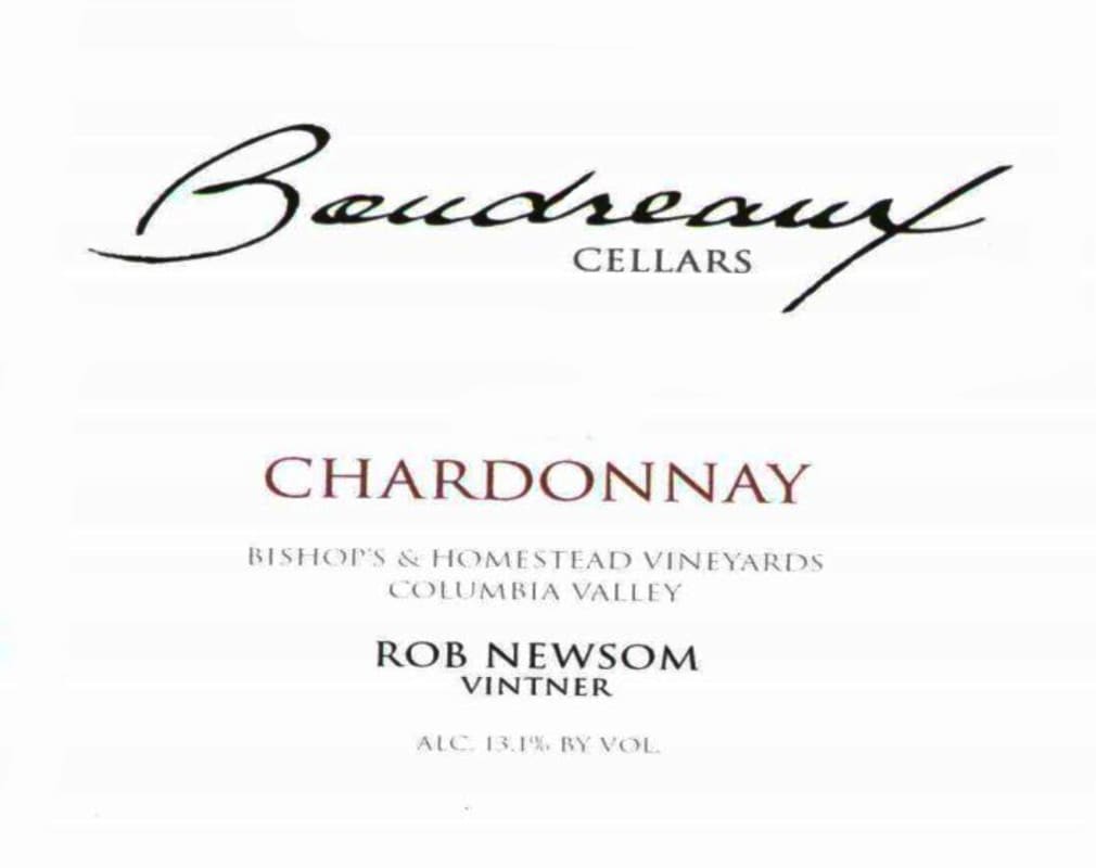 Boudreaux Cellars Chardonnay 2010 Front Label