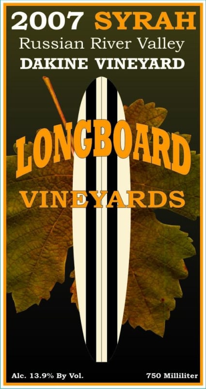 Longboard DaKine Vineyard Syrah 2007 Front Label