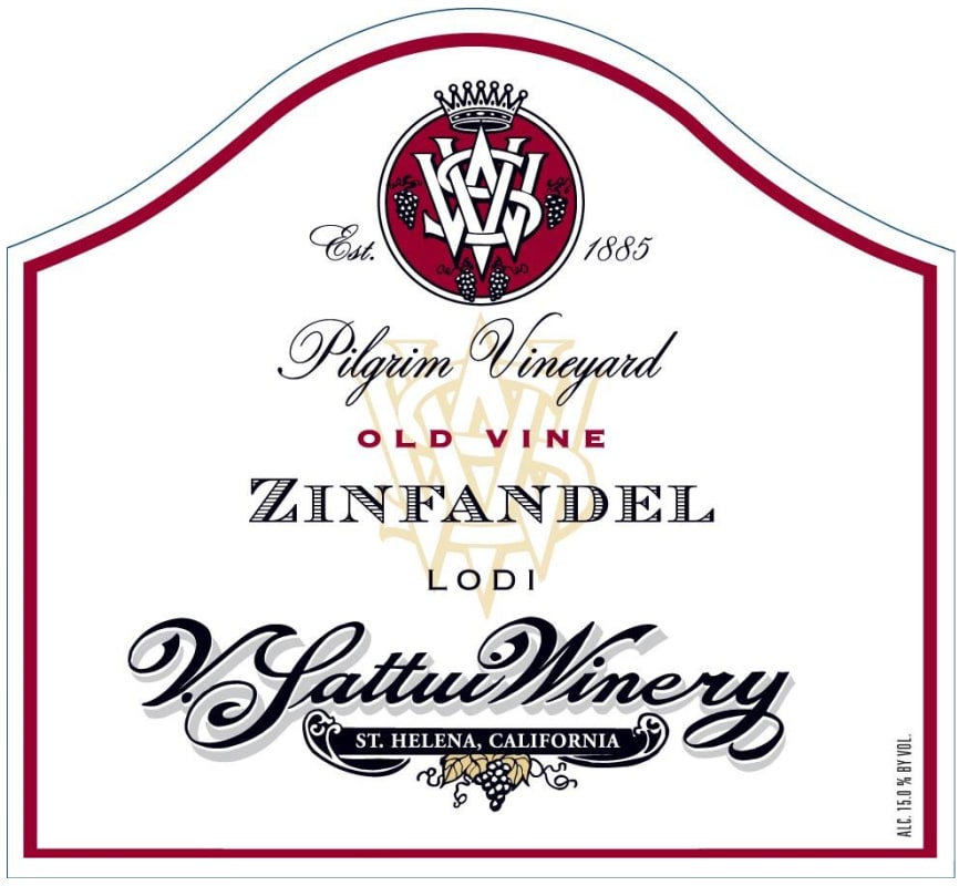 V. Sattui Pilgrim Vineyard Old Vine Zinfandel Front Label