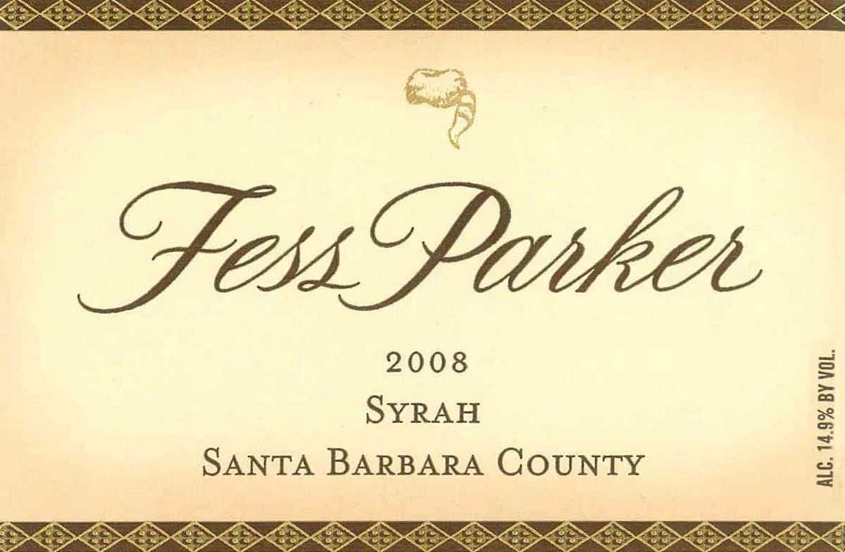 Fess Parker Santa Barbara Syrah 2008 Front Label
