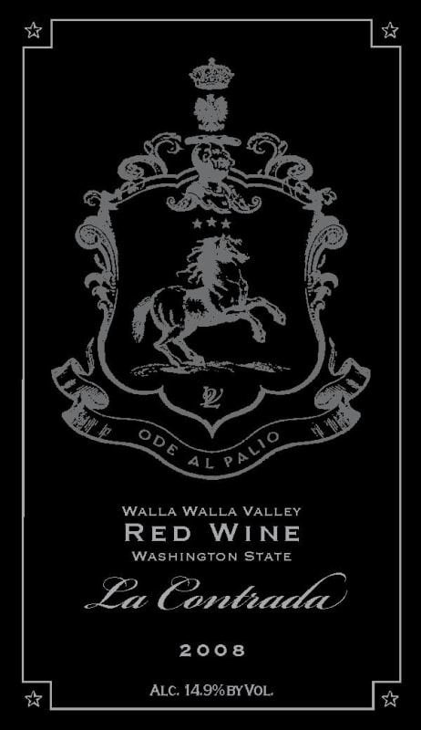 Lachini Vineyards La Contrada Red 2008 Front Label