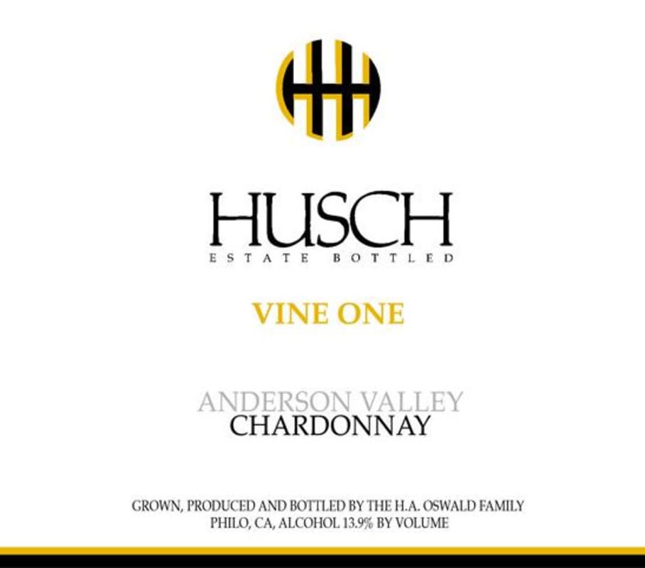 Husch Vine One Chardonnay 2015 Front Label