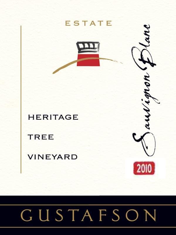 Gustafson Family Vineyards Estate Heritage Tree Vineyard Sauvignon Blanc 2010 Front Label