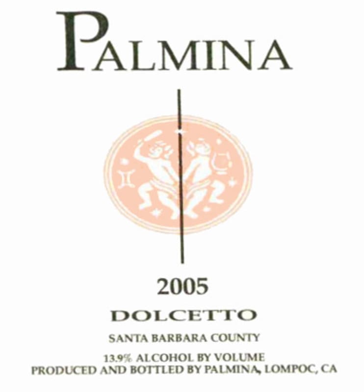 Palmina Dolcetto 2005 Front Label