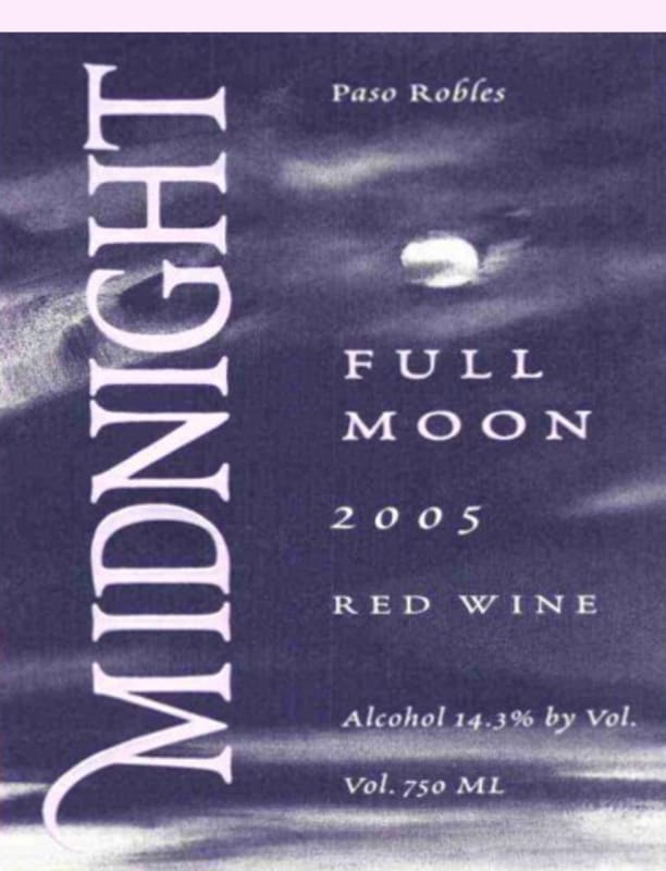 Midnight Cellars Winery Full Moon Red 2005 Front Label