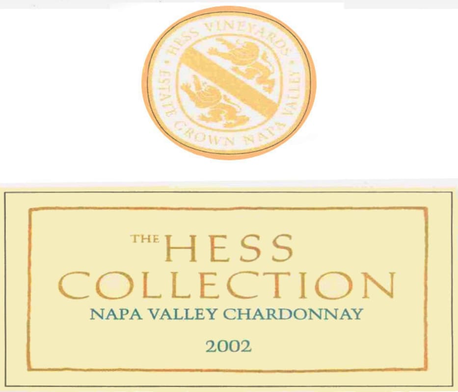 Hess Napa Valley Chardonnay 2002 Front Label
