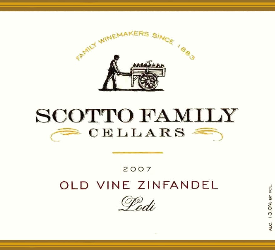Scotto Family Cellars Old Vine Zinfandel 2007 Front Label