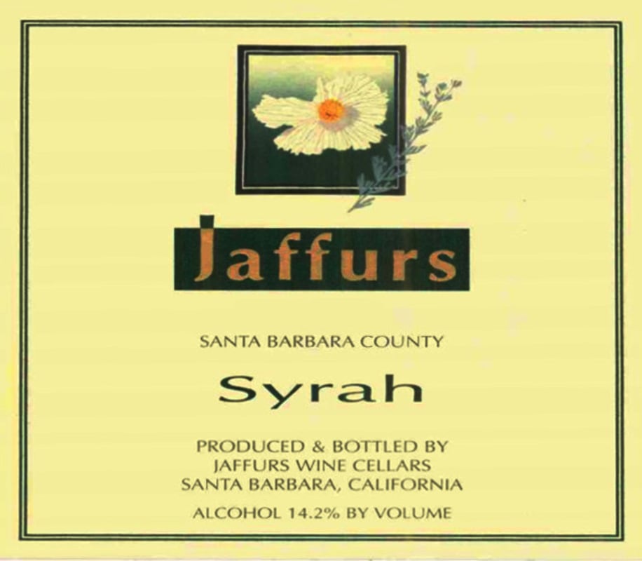 Jaffurs Santa Barbara County Syrah 2004 Front Label