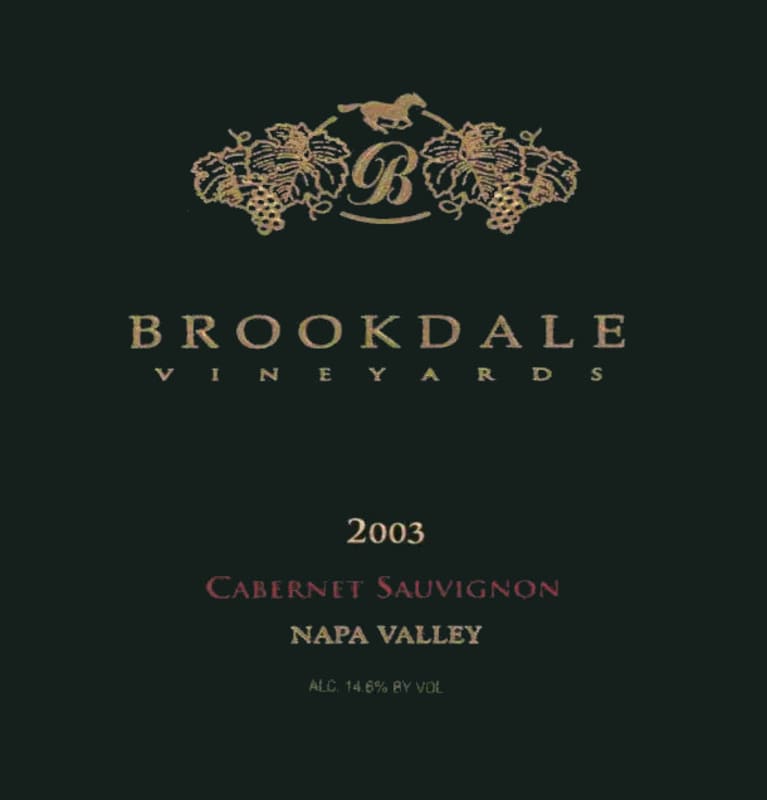 Brookdale Vineyards Cabernet Sauvignon 2003 Front Label