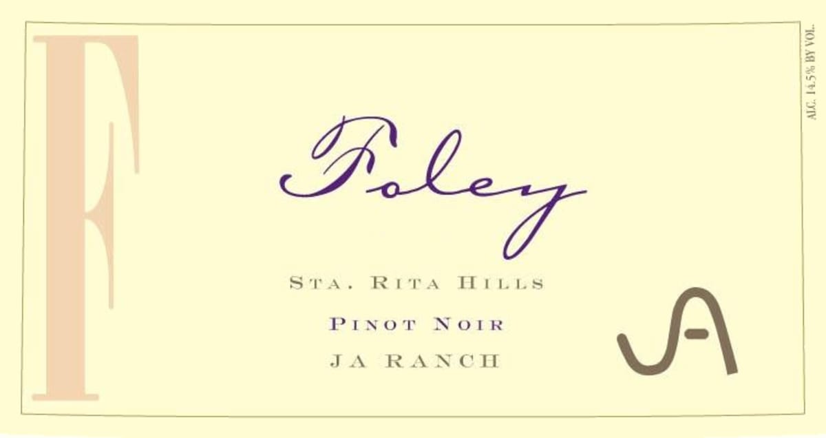 Foley Estate Winery JA Ranch Pinot Noir 2010 Front Label