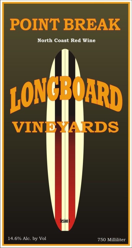 Longboard Point Break Red Blend 2008 Front Label