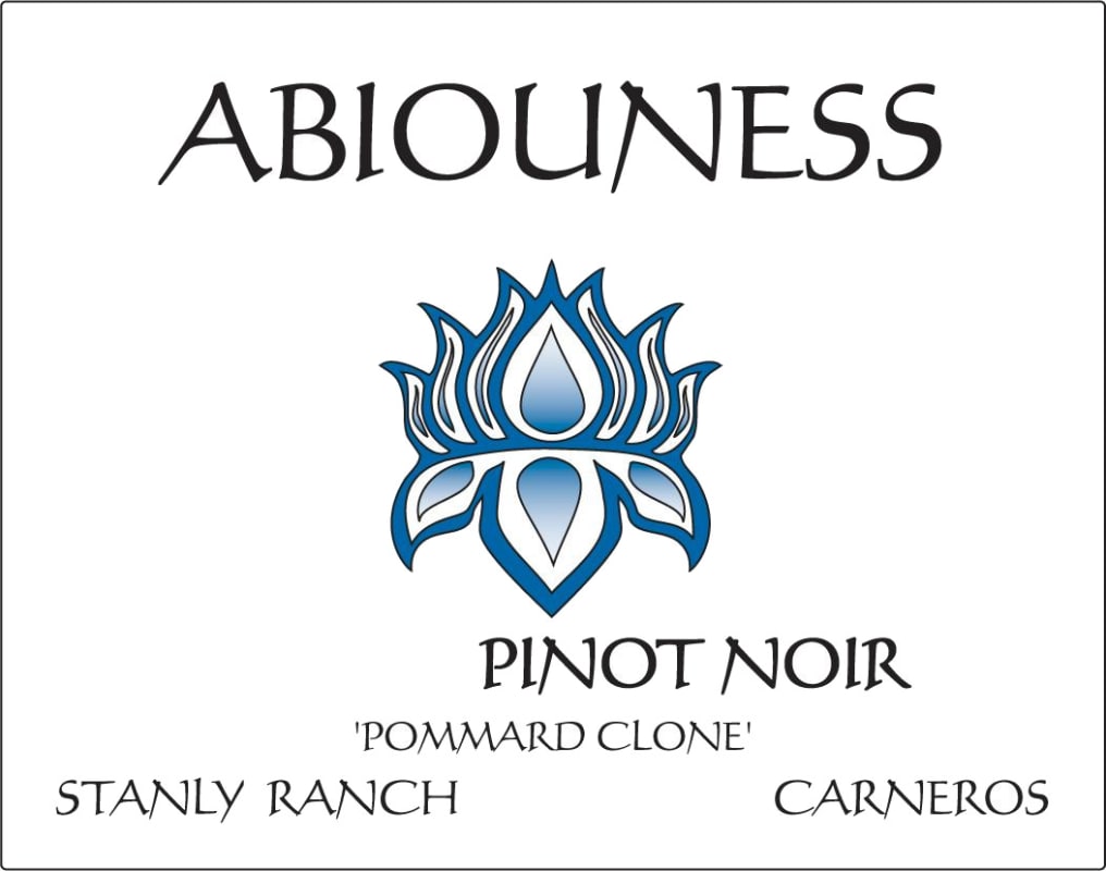 Abiouness Wines Stanly Ranch Pommard Clone Pinot Noir 2014 Front Label