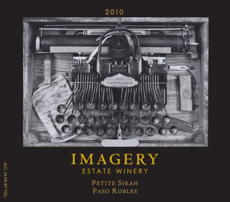 Imagery Estate Winery Petite Sirah 2010 Front Label