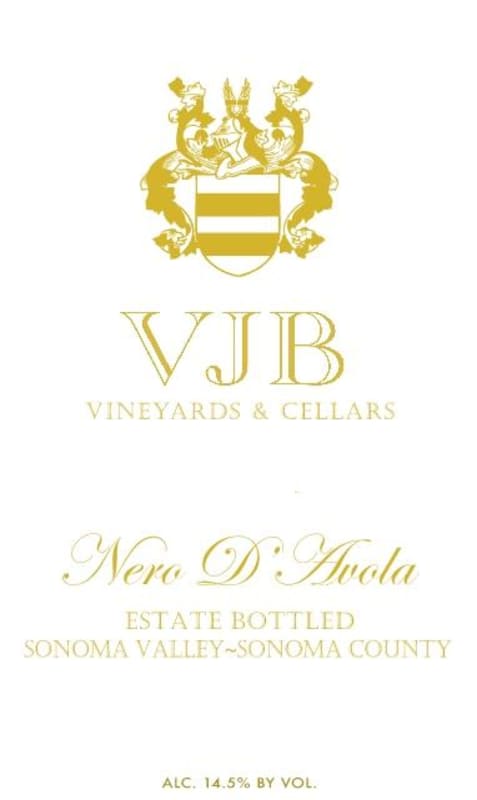 VJB Vineyard & Cellars Nero d'Avola 2015 Front Label