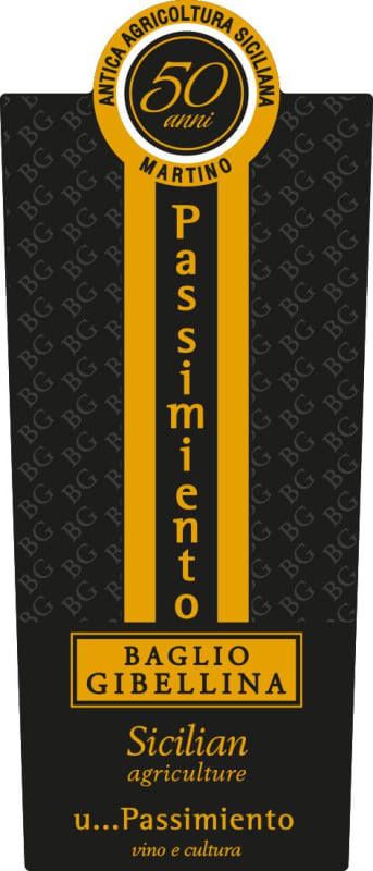 Baglio Gibellina Passimiento 2015 Front Label