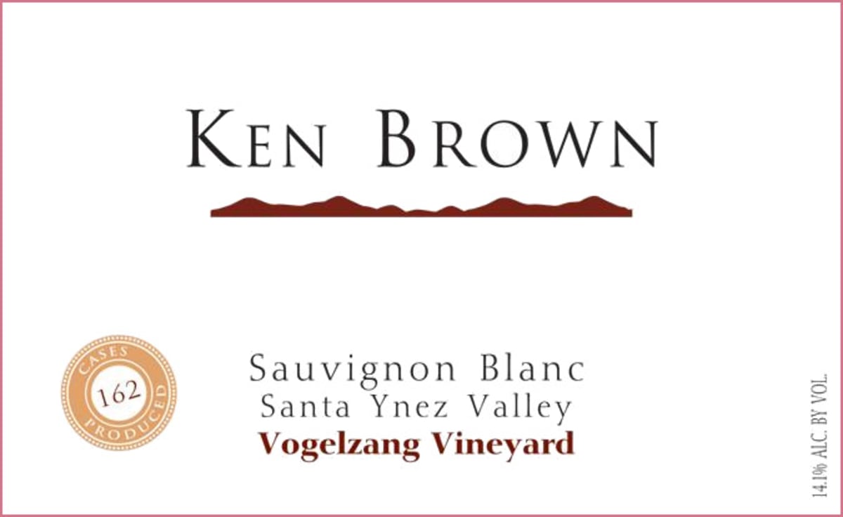 Ken Brown Vogelzang Vineyard Sauvignon Blanc 2015 Front Label
