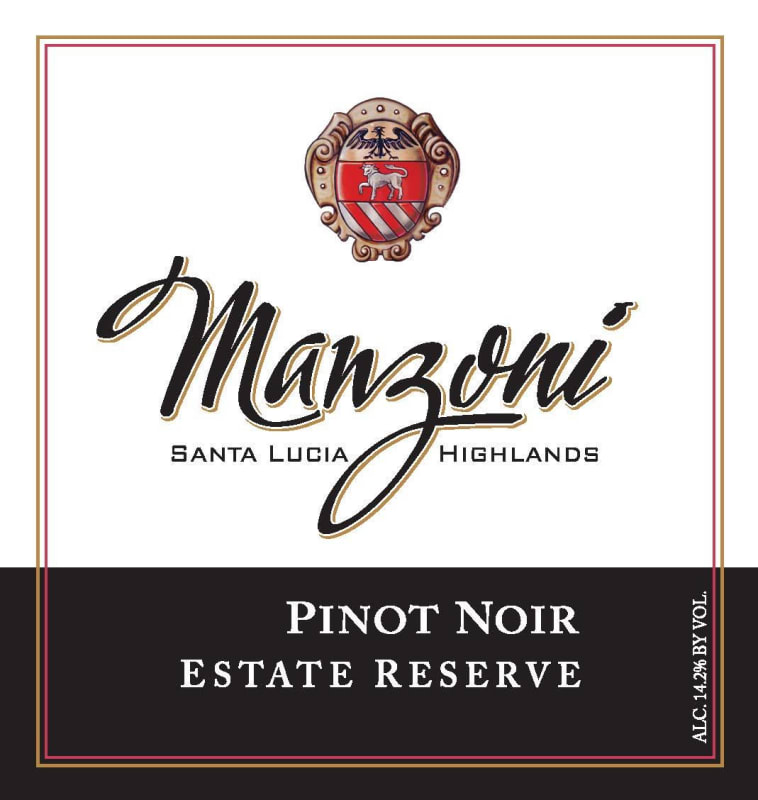 Manzoni Estate Reserve Pinot Noir 2014 Front Label