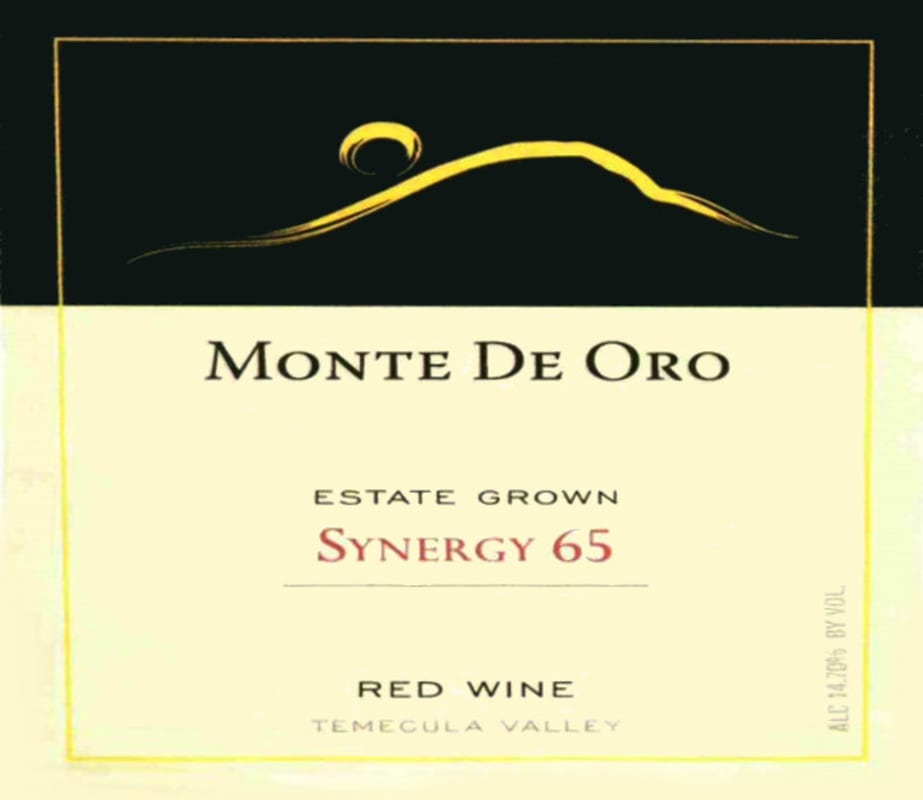 Monte de Oro Synergy 65 Red 2011 Front Label