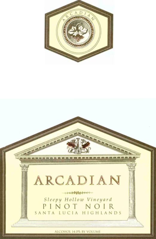 Arcadian Sleepy Hollow Vineyard Pinot Noir 2006 Front Label