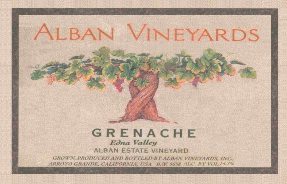 Alban Grenache 2003 Front Label