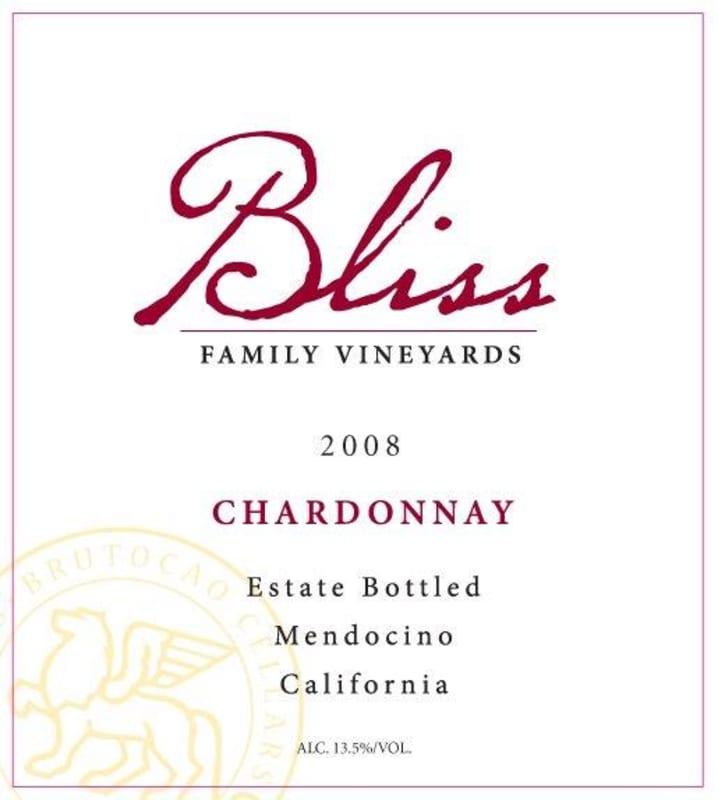 Bliss Chardonnay 2008 Front Label