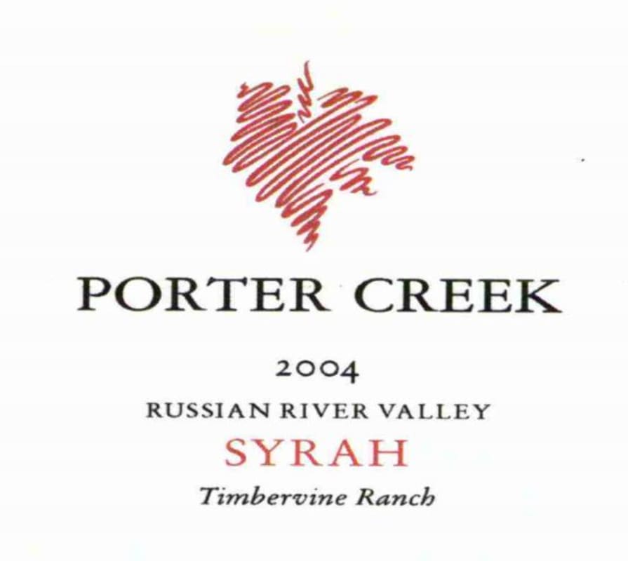 Porter Creek Timbervine Ranch Syrah 2004 Front Label