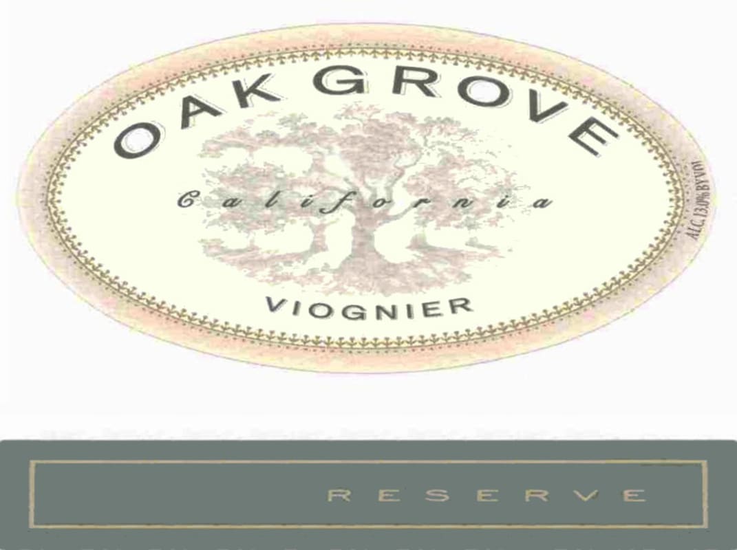 Oak Grove Reserve Viognier 2008 Front Label