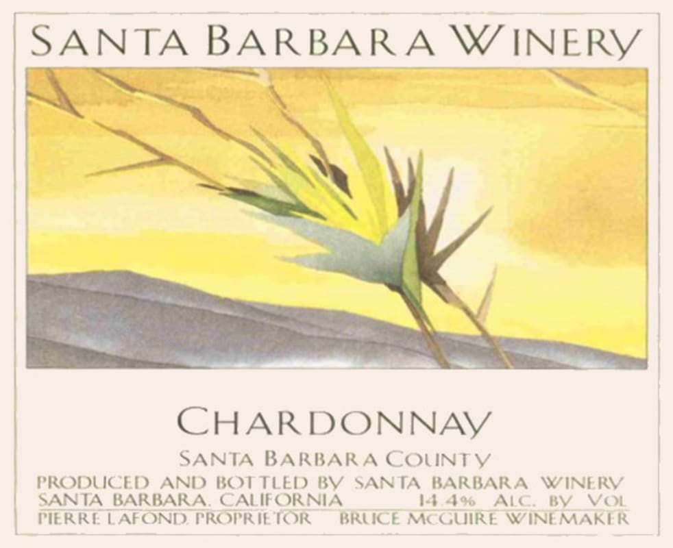 Santa Barbara Winery Chardonnay 2001 Front Label