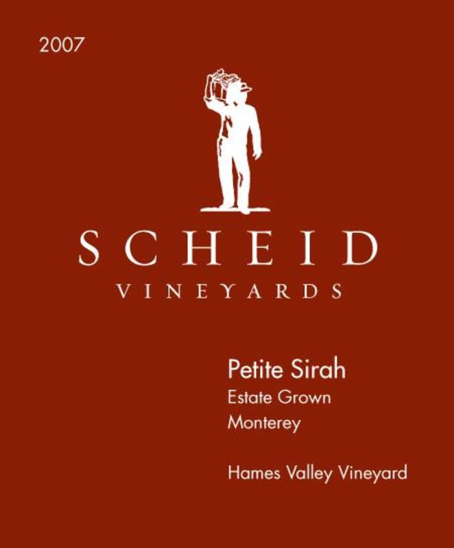 Scheid Vineyards Monterey Petite Sirah 2007 Front Label