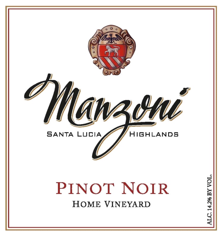 Manzoni Home Vineyard Pinot Noir 2013 Front Label