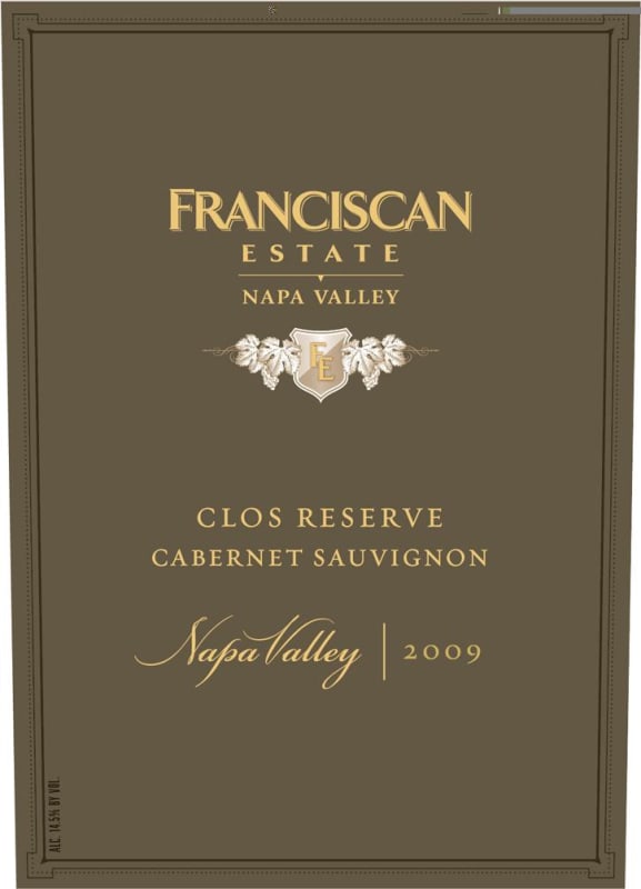 Franciscan Estate Clos Vineyard Reserve Cabernet Sauvignon 2009 Front Label