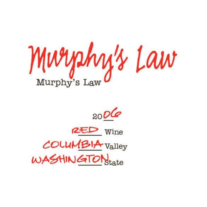 Murphy's Law Red 2006 Front Label