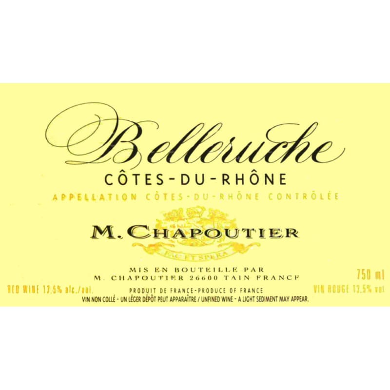 M. Chapoutier Cotes du Rhone Belleruche Rouge 2007 Front Label