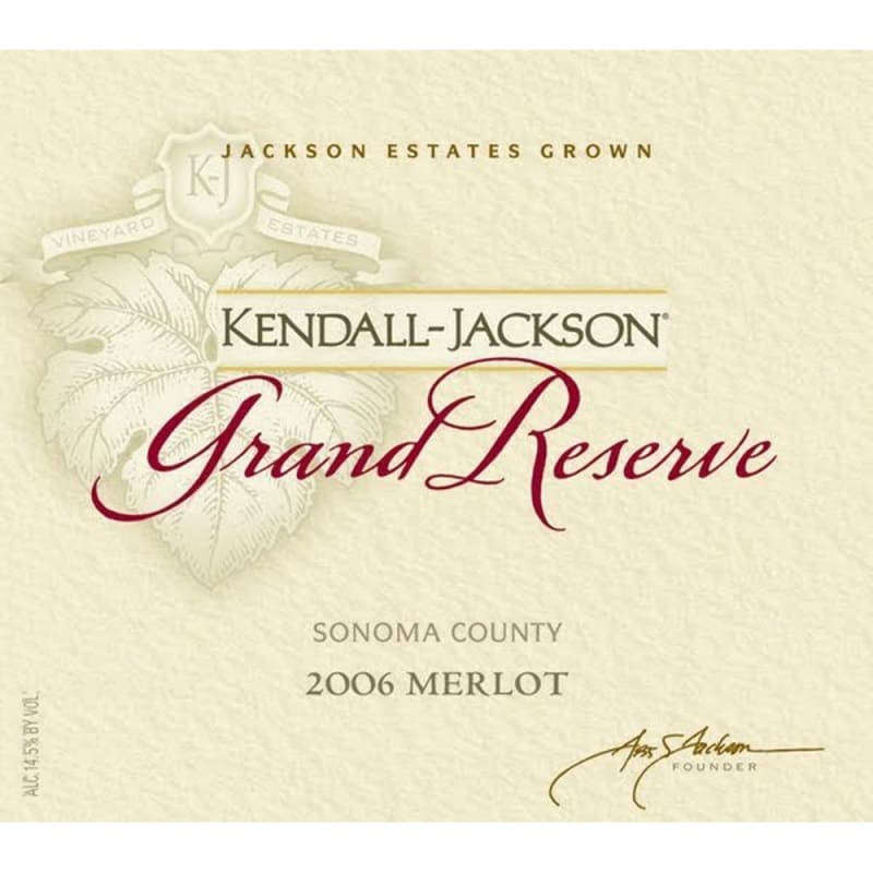 Kendall-Jackson Grand Reserve Merlot 2006 Front Label