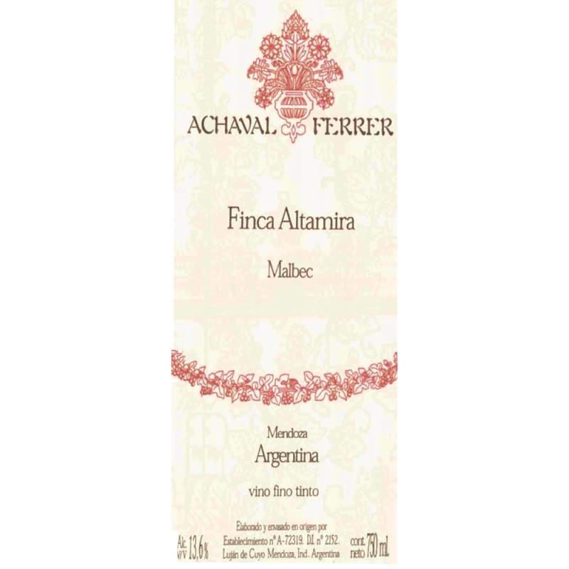 Achaval Ferrer Finca Altamira Malbec 2007 Front Label