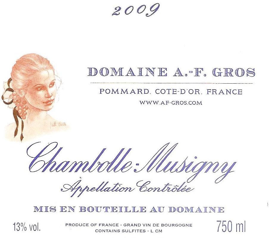 Domaine A.F. Gros Chambolle Musigny 2009 Front Label