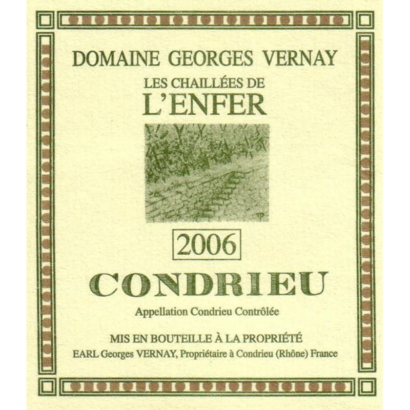 Georges Vernay Condrieu Les Chaillees de L'Enfer 2006 Front Label