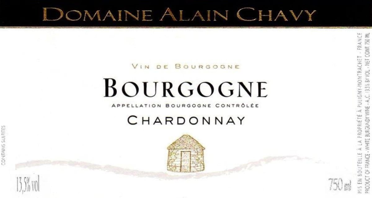 Alain Chavy Bourgogne Chardonnay 2014 Front Label