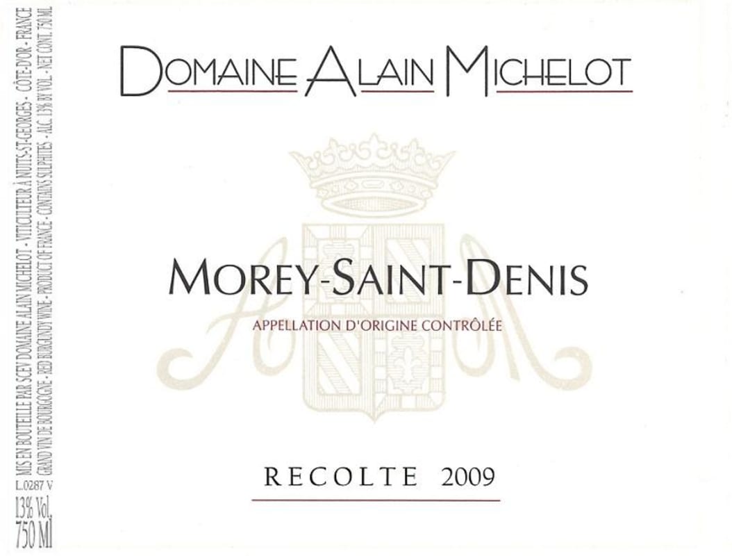 Alain Michelot Morey Saint Denis 2009 Front Label