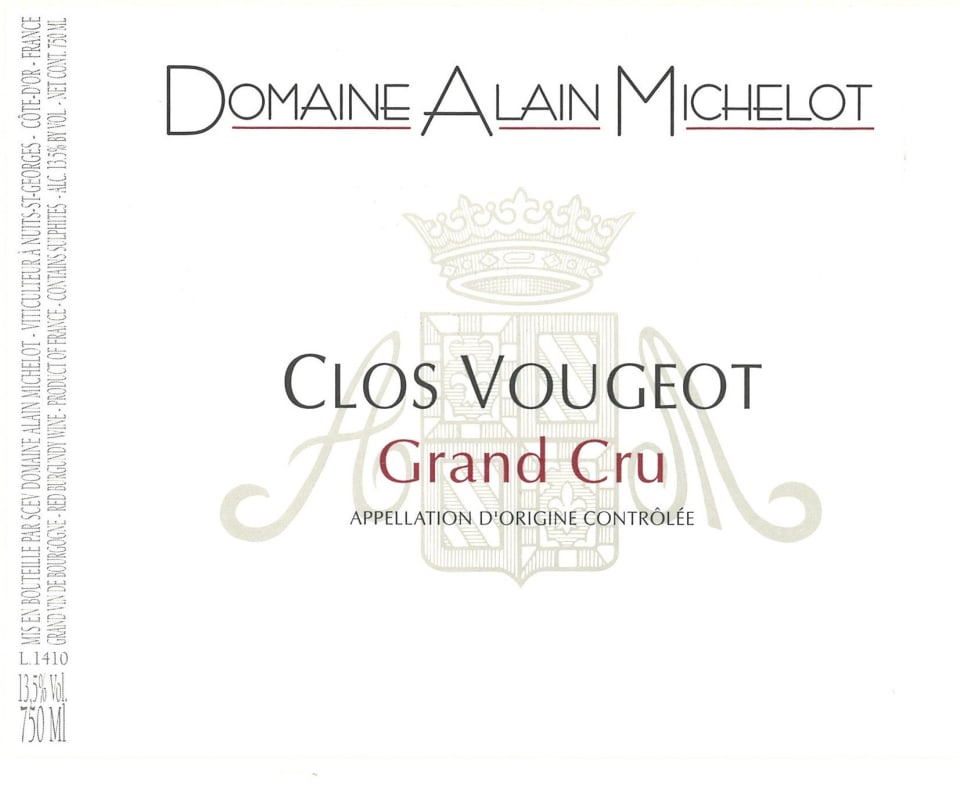 Alain Michelot Clos Vougeot Grand Cru 2011 Front Label