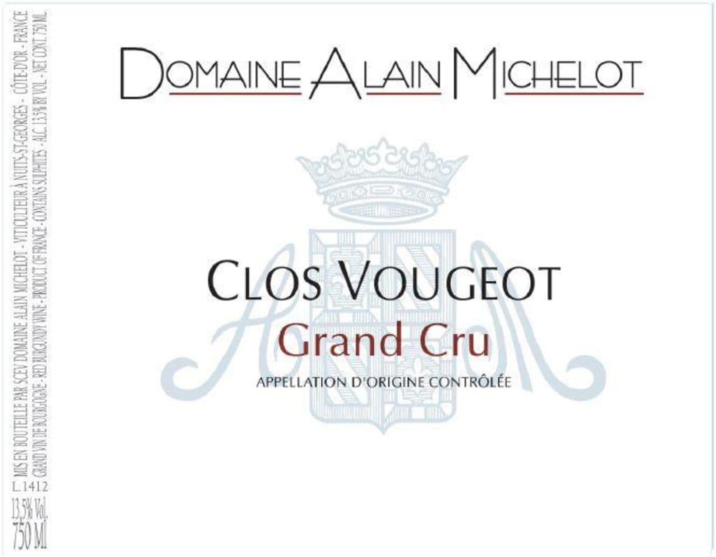 Alain Michelot Clos Vougeot Grand Cru 2013 Front Label