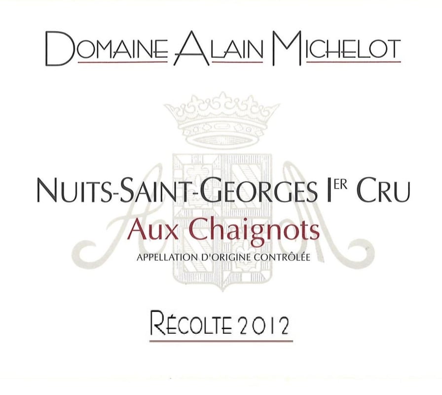 Alain Michelot Nuits-Saint-Georges Aux Chaignots Premier Cru 2012 Front Label